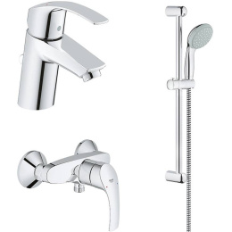 Фото Grohe Eurosmart 123576 Комплект смесителей с душем смеситель для душа, раковины, душевой гарнитур