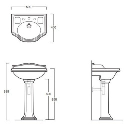 SIMAS Arcade AR814bi+AR815bi+F89 Раковина 59см
