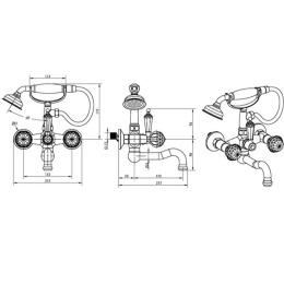 Фото Смеситель для ванны Boheme Brillante Presente (353) хром