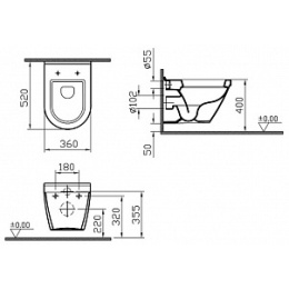 Подвесной унитаз Vitra S50 (5318B003-0850) белый