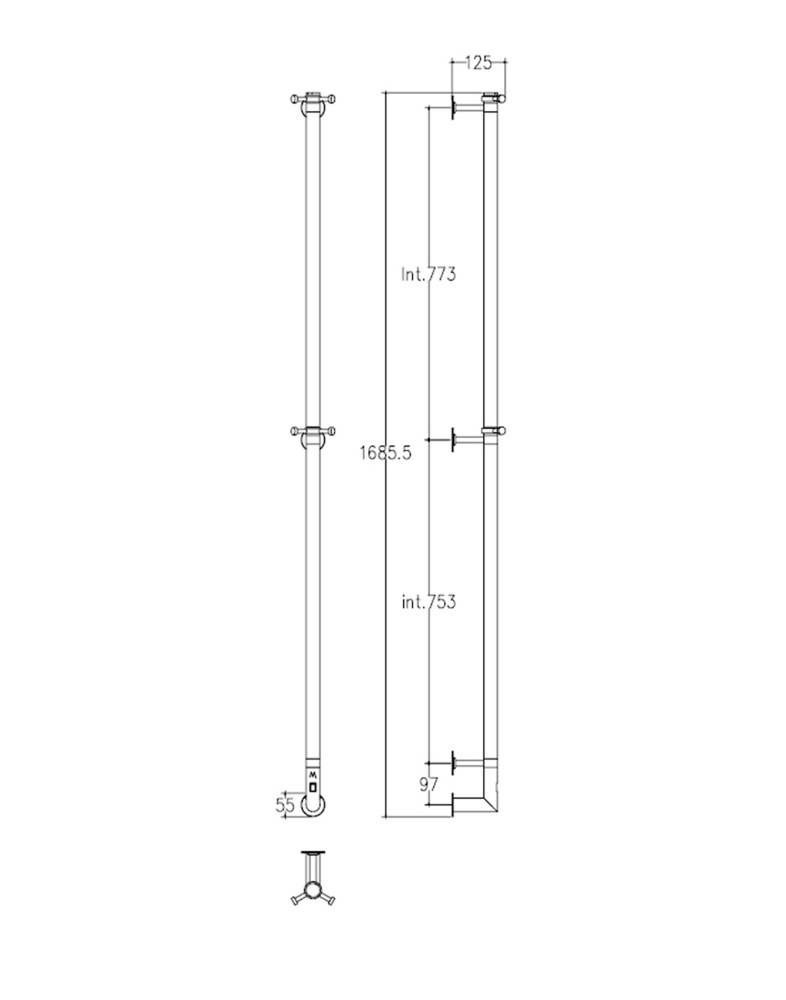 Фото Полотенцесушитель электрический Margaroli Acrobaleno 616X 616XCRB-1650, хром