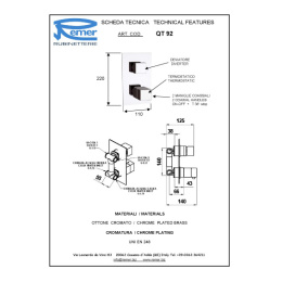 Termo смеситель Remer для душа встраив. RR QT92 2 вых.
