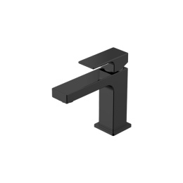 Фото GATTONI Kubik 2582/25NO Смеситель для раковины, излив 110 мм, цвет NERO OPACO (без донного клапана)