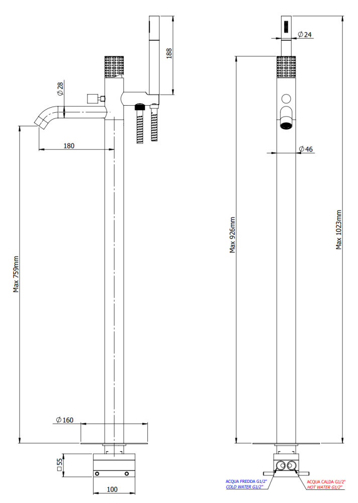Фото Смеситель для ванны Remer Celebrity CEC08