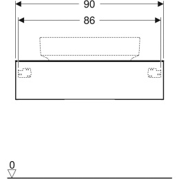 Тумба под раковину Geberit VariForm 501.166.00.1, 90 см, с сифоном, цвет тёмно-серый