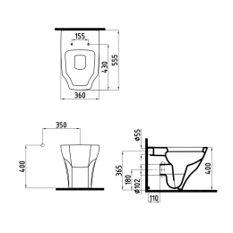 Напольный унитаз Bien FRKK05601VP0W3000 36 x 56 x 40 см сиденье Soft Close, белый