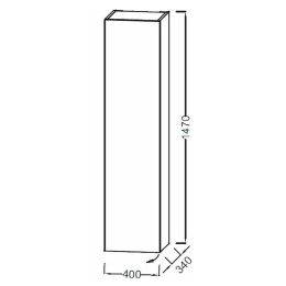 JacobDelafonRythmik EB1850G-N18 Колонна 40 см, шарниры слева, серая внутренняя отделка, отделка белы