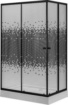 Душевой уголок Niagara Eco NG- 012-14Q BLACK(1200х800х1950) низкий поддон