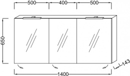 Зеркальный шкаф Jacob Delafon Ola 140 EB789RU-G1C с подсветкой Белый глянцевый