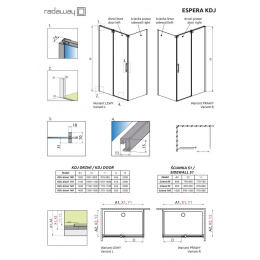 Боковая стенка для душевого уголка Radaway Espera KDJ 90x200 профиль хром, стекло прозрачное, левая 
