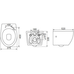 Комплект 4 в 1 Унитаз подвесной BelBagno PROSPERO BB507B с сиденьем BB1055SC + Система инсталляции