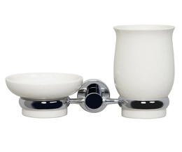 Стакан и мыльница с держателем WasserKRAFT K-28226