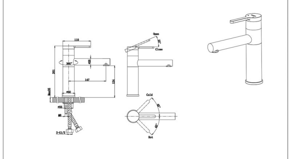 Фото Смеситель для умывальника Bravat (F1410445BW-RUS)