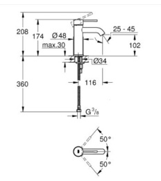 Grohe Essence New 23590GL1 Смеситель для раковины, стандартный