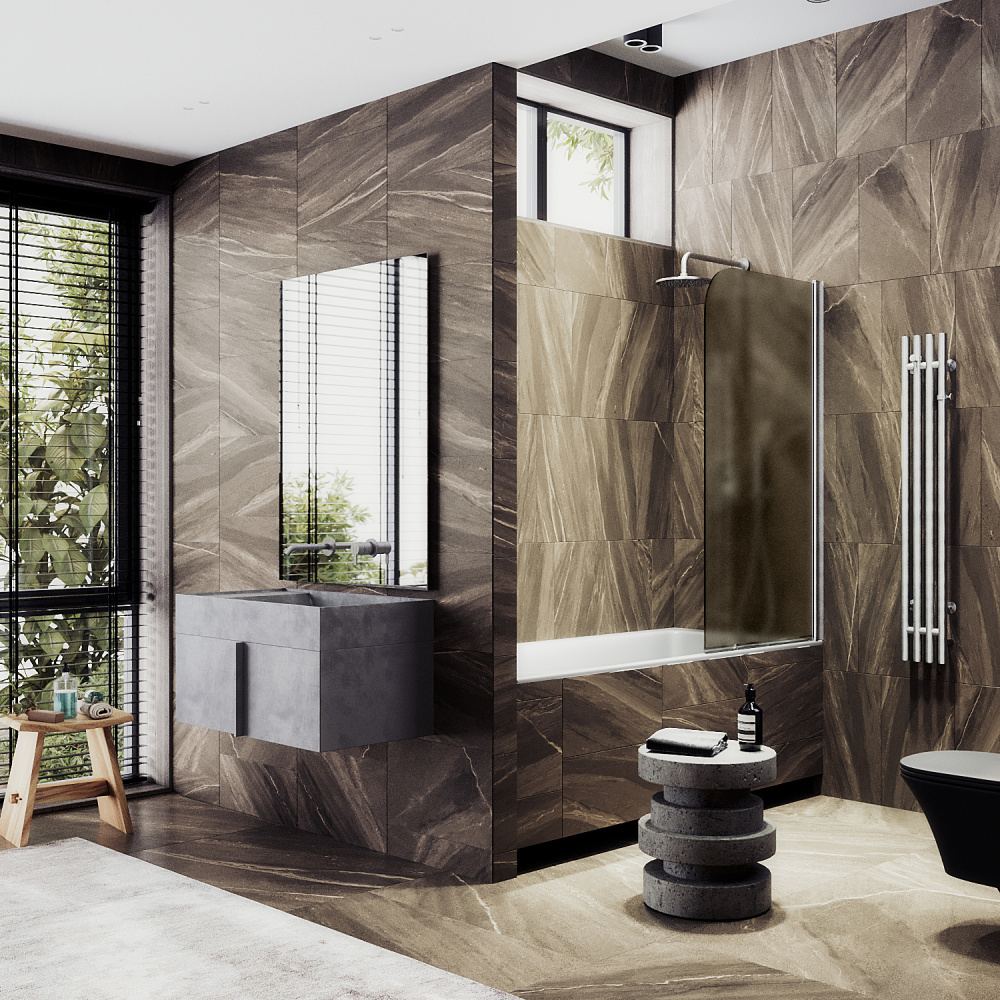 Фото Шторка на ванну Maybah Glass MGV-607-5 поворотная на монопетле