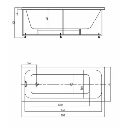 Акриловая ванна 175x70 Aquatek (MIY175-0000001), прямоугольная