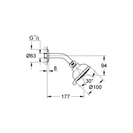 Grohe Tempesta 26089001 Душ верхний, 4 вида струи