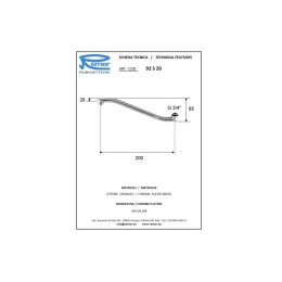 Излив S-образный плоский для смесителя Remer 92S20 20 см