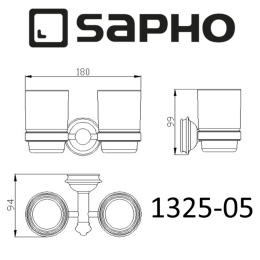 Sapho Astor 1325-05 Подстаканник ASTOR двойной для зубных щёток с держателем, хром