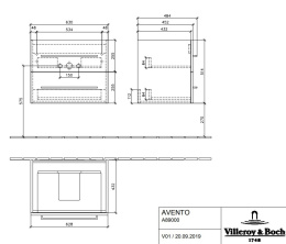 Villeroy Boch Avento A89000PN Тумба под раковину 630х452 мм (Elm Impresso)