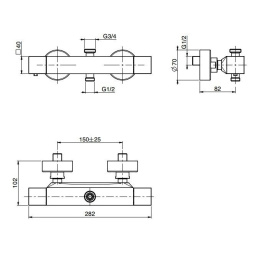 Термостат для душа F4255/1CR FIMA Carlo Frattini FIMATHERM