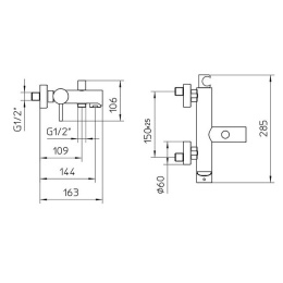 Смеситель Bossini Oki Z005101.073 для ванны с душем, черный матовый