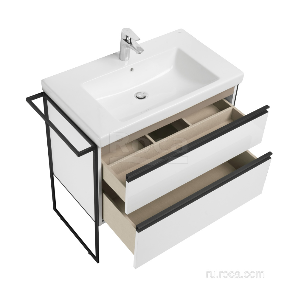 Фото Тумба под раковину Roca Domi (A857459806) белый глянцевый