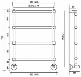 Полотенцесушитель водяной Margaroli Sole 4424704OBN, высота 72 см, ширина 53 см, старая бронза