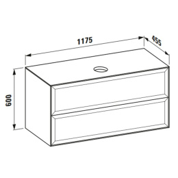 Тумба под раковину Laufen New Classic 117.5 х 45.5 х 60 см, 4.0602.2.085.631.1, подвесная, белый гля