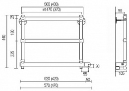 Электрические полотенцесушители Полотенцесушитель электрический Margaroli Sole 540-3 BOX 5404703CRNB, высота 44 см, ширина 57 см, хр