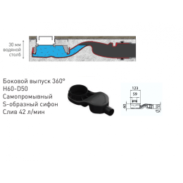 Желоб водосток Berges C1 Brise C1 Brise 300 (090128) хром матовый