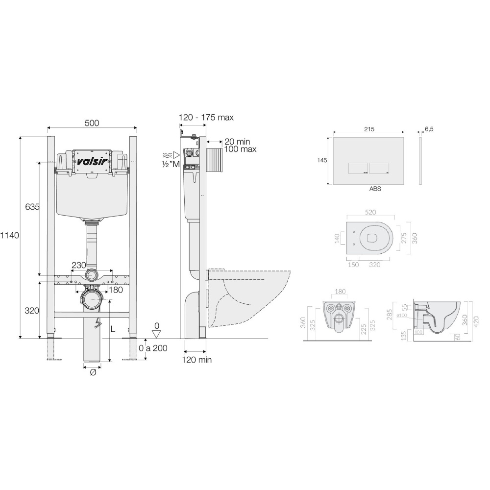 KIT VSCR 7334GM Slim P3 Комплект инсталляции 4 в 1, WINNER S BLOCK VS0853202, унитаз DREAM 7334GM, к