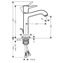 Смеситель для раковины 31302000 Hansgrohe Metropol Classic (хром)