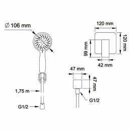Фото Смеситель для душа Swedbe Platta 5550B Черный матовый