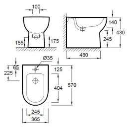 Биде Jacob Delafon Odeon Up E4738-00 напольное