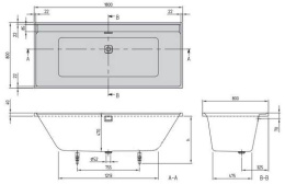 Фото Акриловая ванна 180x80 Villeroy&Boch (UBA180COR2EV-01), прямоугольная