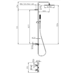 Стойка для душа с термостатическим смесителем Bossini Apice (L10507.073) черный, матовый