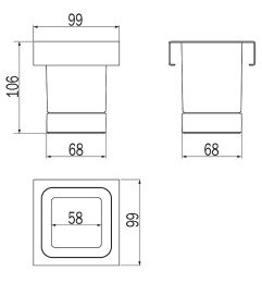 Модуль стакана под щетки для вставки в рейлинг Inda Indissima Barra A8810MNS21