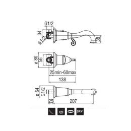NOBILI Dubai DB00198GD Смеситель для раковины (золото)