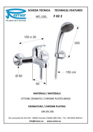 Фото Смеситель Remer для ванны короткий нос RR F02 2 35mm