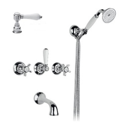 Фото Смеситель Nicolazzi Dames Anglaises 1403CR78 для ванны и душа, хром, ручки P. Mont Blanc