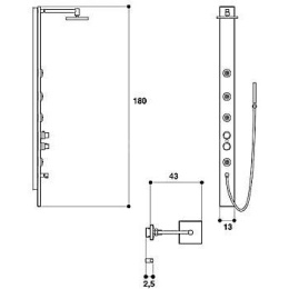 Душевая панель Ios 9449-05666 Jacuzzi цвет венге