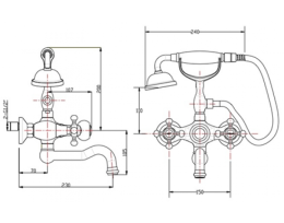Фото Смеситель для ванны Timo Nelson (1944YCR gold)