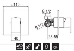 Фото NOBILI Ray RY00108CR Смеситель для душа (хром)