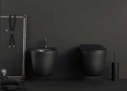 Фото Kerasan Nolita 922531 Ершик туалетный напольный, цвет: черный матовый