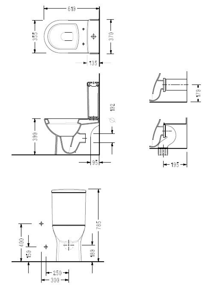 Фото Унитаз напольный Serel (6716SL) 61x35,5 см в сборе
