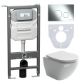 Подвесной унитаз Ceramica Nova CN4002_1001CH_1000 Сет 4 в 1 Rimless с системой инсталляции