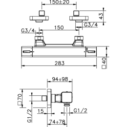 Смеситель для душа Cisal Cubic CUT0102021, хром