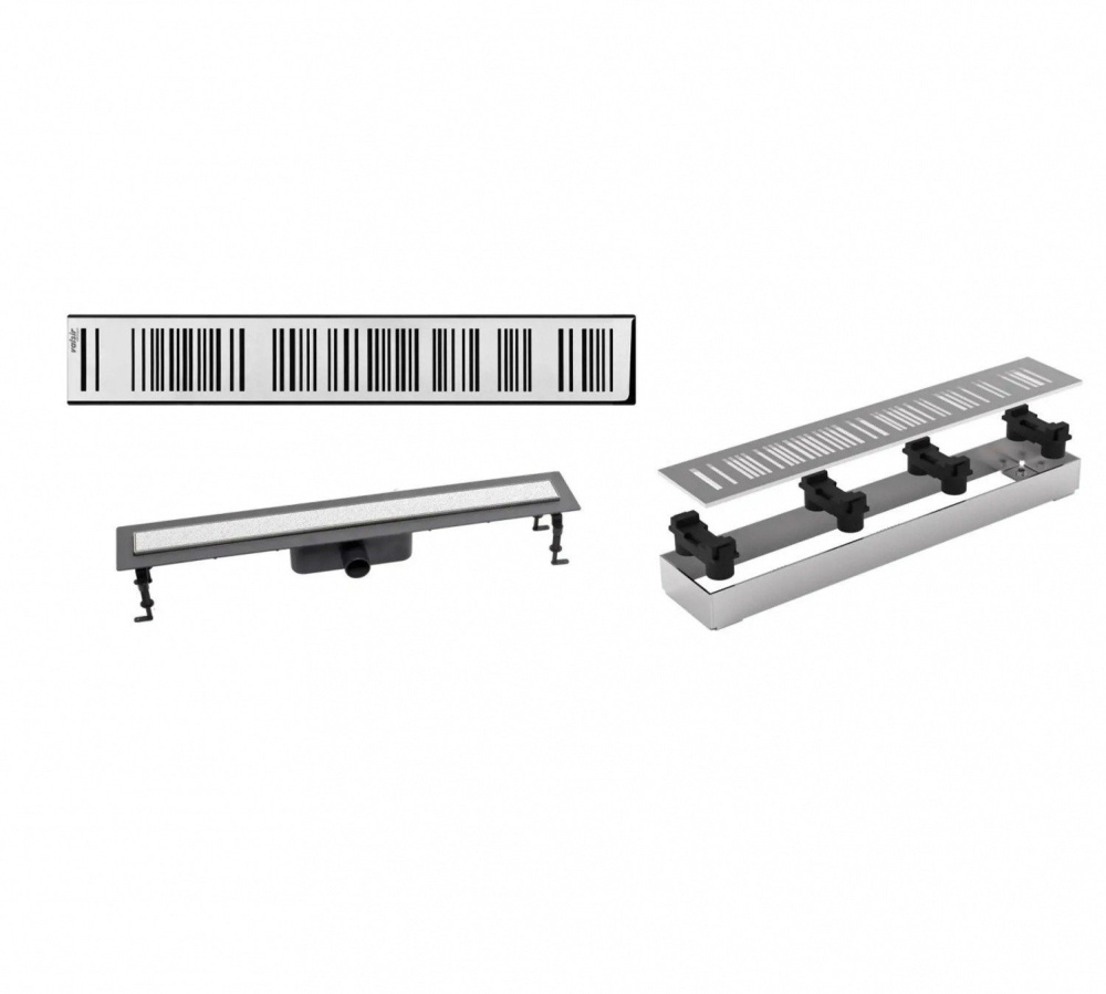 Душевой лоток Valsir Barcode (KIT BARCODE 300) хром