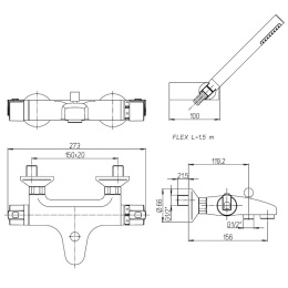 Фото Смеситель для ванны Paini Arena 92CR105THKM хром